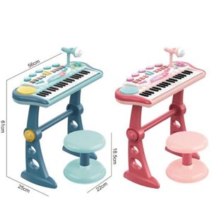 اسباب بازی پیانو الکترونیکی با صندلی و میکروفون Electronic Keyboard Musical_اسباب بازی موسیقی